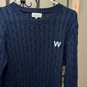 Navy Cable Knit Sweater Watersound Club large golf